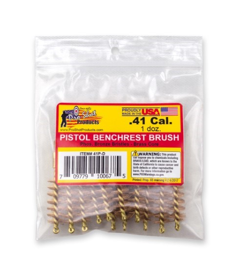 PROSHOT .41 CAL. PISTOL BRUSH - 12 QTY. BULK PACK 41P-D - Taurus Savings